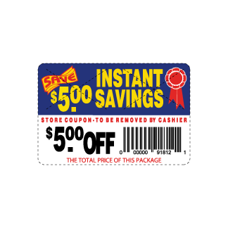 $5.00 off Coupon Label