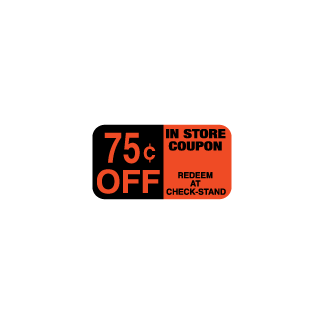 75¢ off Coupon Label