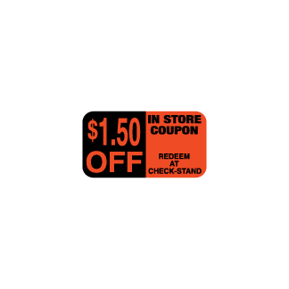 $1.50 off coupon label