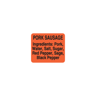 Pork Sausage  Black on redglo