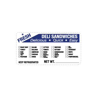 Deli Sandwich check off label
