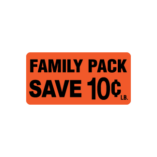 Family Pack Save 10¢ meat label
