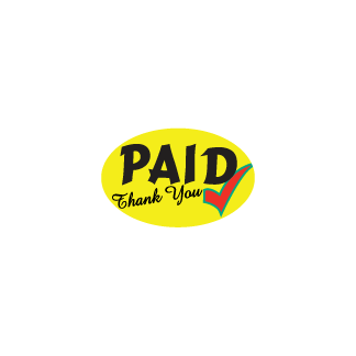 Paid Thank You  Yellow, Black & Red