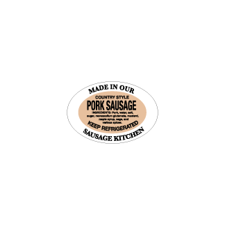 Country Style Pork Sausage meat deli label