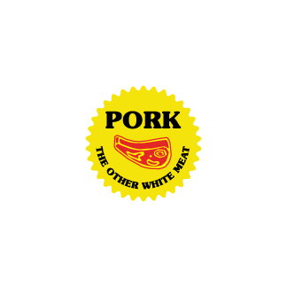 Pork, The Other White Meat   Black & Red on Yellow