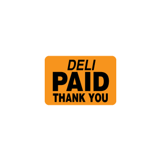 Deli Paid Thank You label