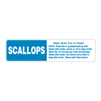 Scallops - Blue on White