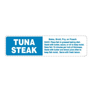 Tuna Steak -  Blue on White