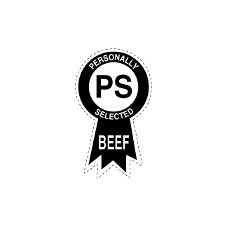 Personally Selected Beef  Black on White