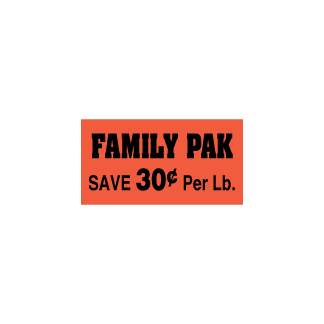 Family Pak Save 30¢ off meat label