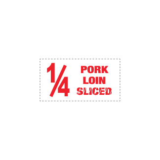 1/4 Pork Loin Sliced meat label