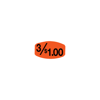 3/$1.00 pricing label